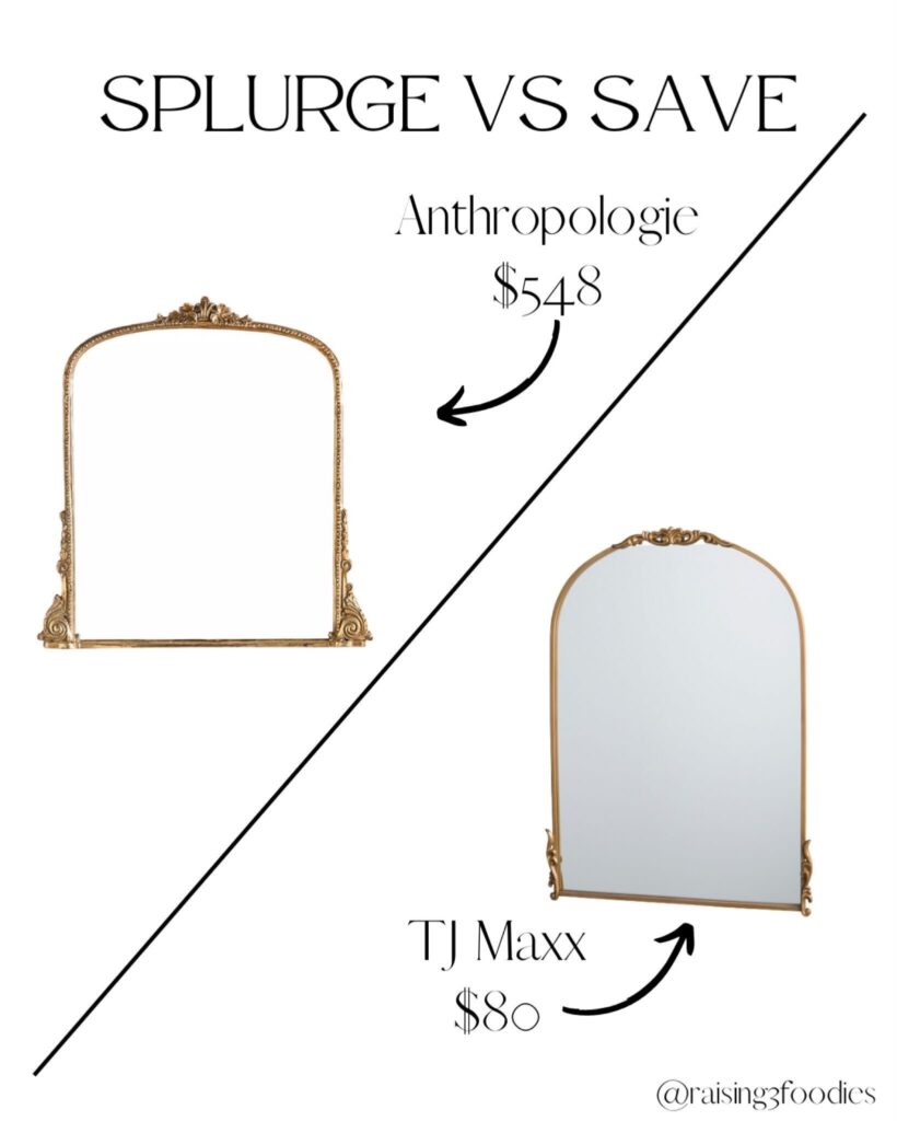 save vs. splurge mirrors